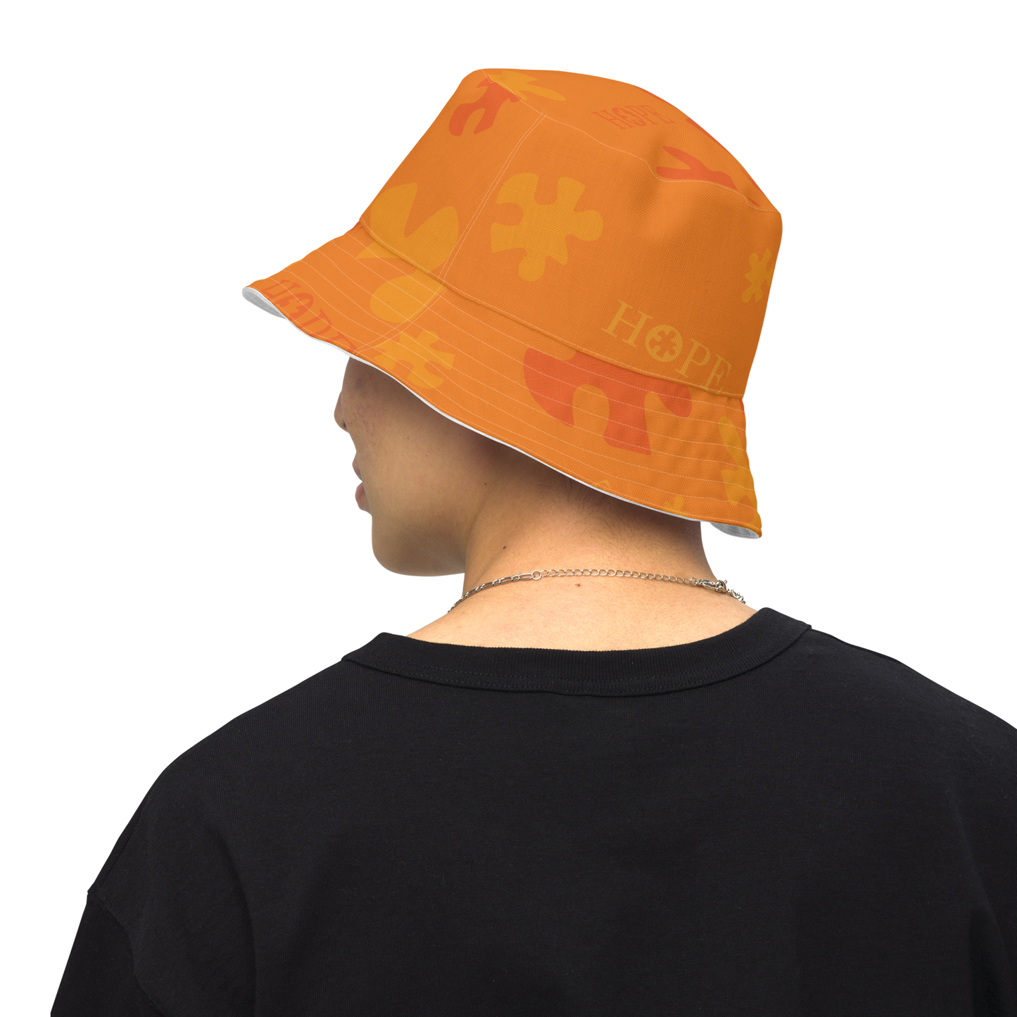 Hope Orange Reversible bucket hat