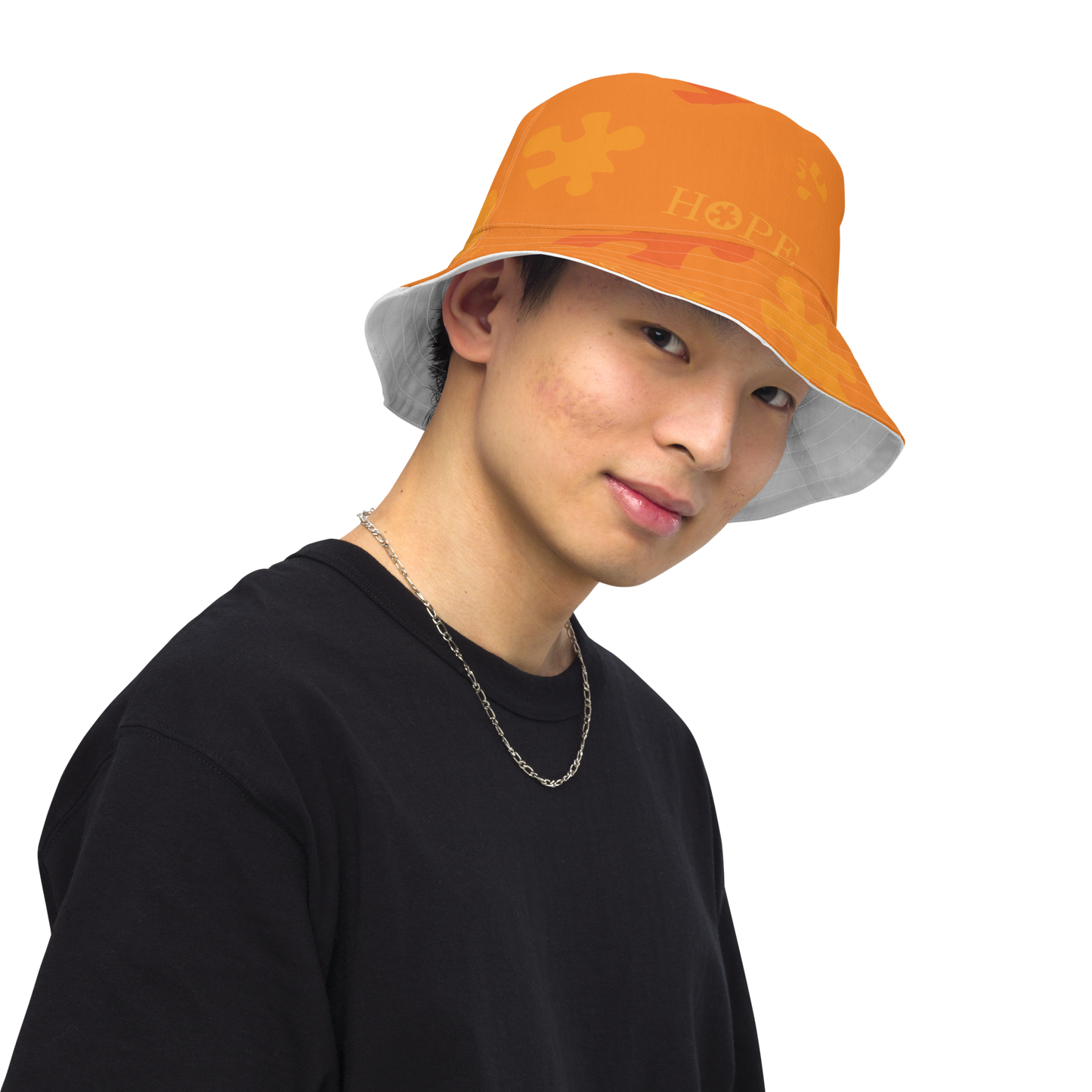 Hope Orange Reversible bucket hat