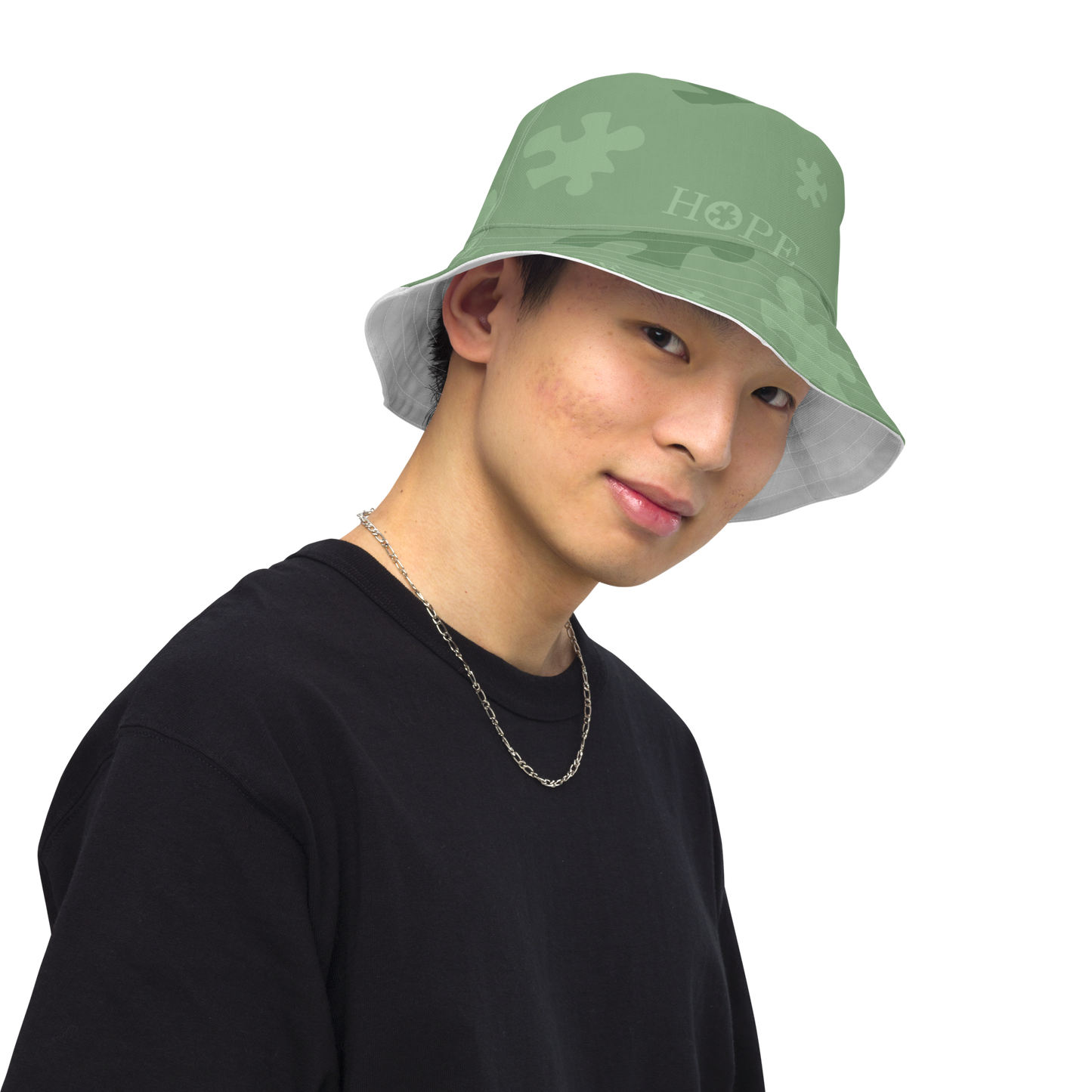 Hope Green Reversible bucket hat